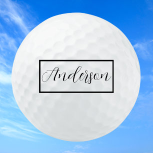 Moderne elegante schwarze Typografie-Monogramm auf Golfball