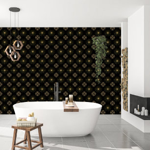 Moderne elegante schwarze und goldene Sterne und S Tapete