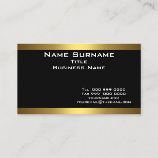 Moderne elegante schwarze und goldene visitenkarte