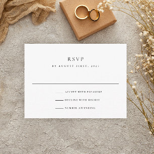 Moderne elegante schwarze und weiße Hochzeit RSVP Karte
