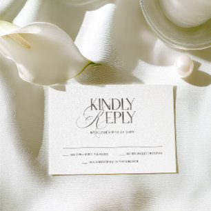 Moderne elegante schwarze und weiße Hochzeits-RSVP RSVP Karte