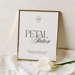 Moderne elegante schwarze und weiße Petal-Station-