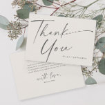 Moderne, elegante Script Baby Dusche Dankeskarte<br><div class="desc">Moderne elegante Script Baby Dusche Danke Karte. Klicken Sie auf die Schaltfläche Personalisieren, um dieses Design mit Ihren Details anzupassen. Um die Hintergrundfarben und Schriftart zu ändern, klicken Sie auf die Schaltfläche Design weiter bearbeiten, um weitere Optionen zu erhalten. Das ist Teil einer größeren Babydusche-Kollektion. Weitere Informationen finden Sie unten....</div>