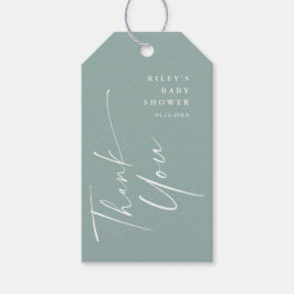 Moderne, elegante Script Baby Dusche Vielen Dank f Geschenkanhänger