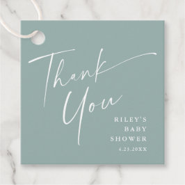 Moderne, elegante Script Baby Dusche Vielen Dank Geschenkanhänger