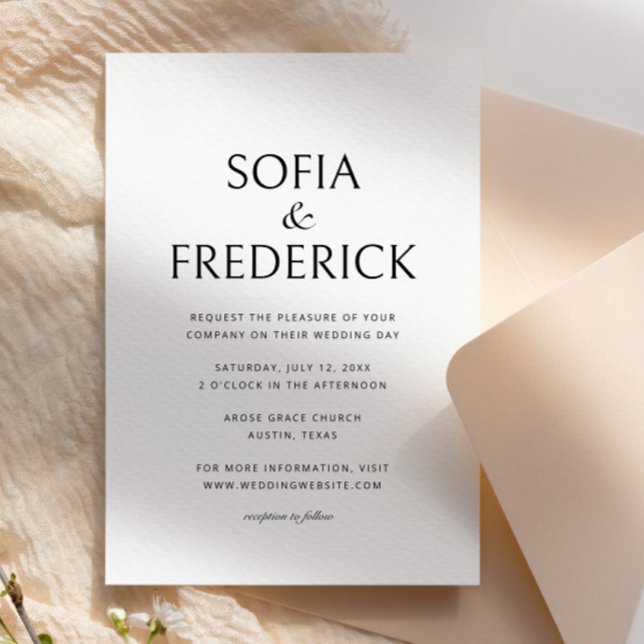 Moderne, elegante Script Black and White Wedding Einladung (Von Creator hochgeladen)