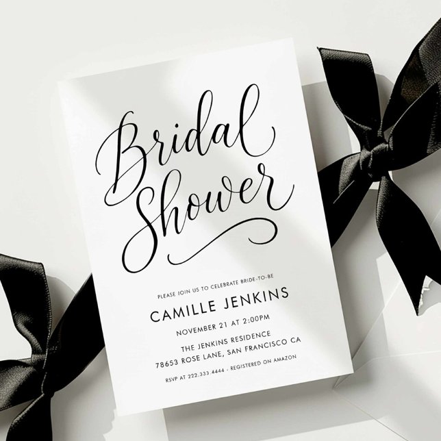 Moderne elegante Script Bridal Dusche Einladung (Modern Calligraphy Bridal Shower Invitation)