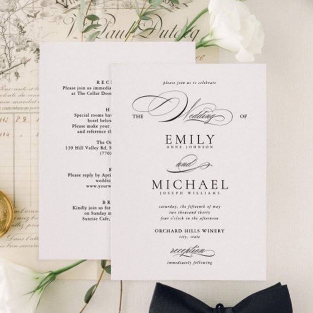 Moderne, elegante Script Classic UAWG Wedding Einladung (Von Creator hochgeladen)