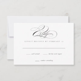 Moderne, elegante Script Classic Wedding RSVP Card