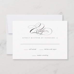 Moderne, elegante Script Classic Wedding RSVP Card Karte