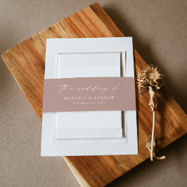 Moderne, elegante Script-Dusty-Rose Hochzeit Einladungsbanderole