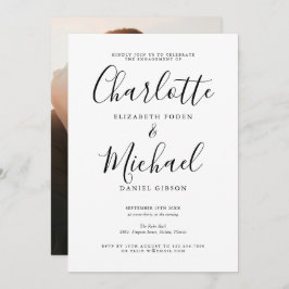 Moderne, elegante Script-Foto-Engagement-Partei Einladung