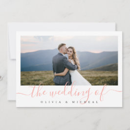 Moderne, elegante Script Foto Hochzeitseinladung Einladung