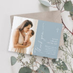 Moderne elegante Script-Foto-Taufe Dankeskarte<br><div class="desc">Moderne elegante Script Boys Foto Taufe Danke Karte. Klicken Sie auf die Schaltfläche Personalisieren,  um dieses Design mit Ihren Details anzupassen. Um die Farben und Schriftart zu ändern,  wählen Sie dieses Design weiter bearbeiten,  um zusätzliche Optionen für die Anpassung zu öffnen.</div>