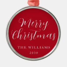 Moderne Elegante Script Frohe Weihnachten Rot