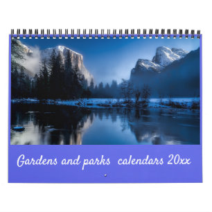 Moderne, elegante Script Gardens und Parks 20xx Kalender