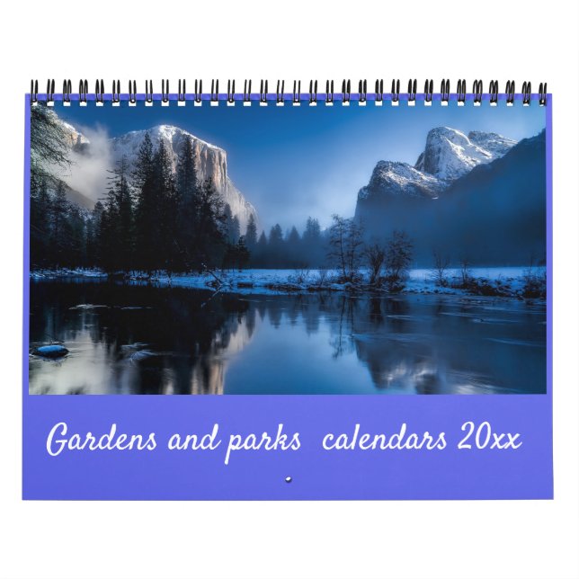 Moderne, elegante Script Gardens und Parks 20xx Kalender (Titelbild)
