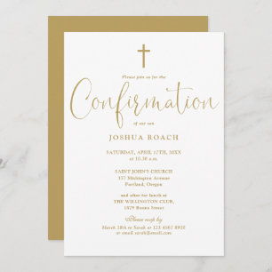 Moderne elegante Script-Gold-Bestätigung Einladung