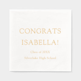 Moderne, elegante Script Gold Glückwunschs Abschlu Servietten Mit Folie