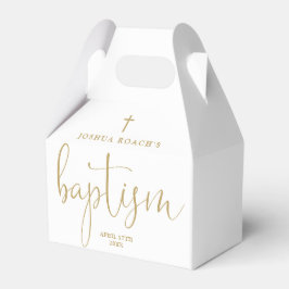 Moderne elegante Script Gold Taufe Geschenkschachtel