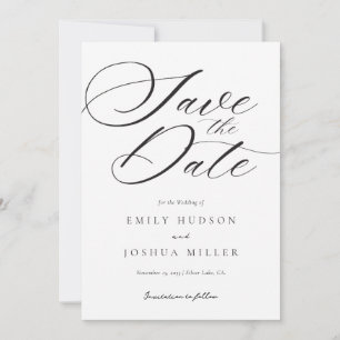 Moderne, elegante Script-Hochzeit Save The Date