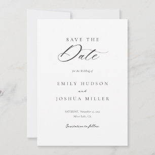 Moderne, elegante Script-Hochzeit Save The Date