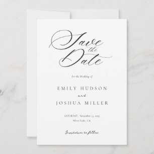 Moderne, elegante Script-Hochzeit Save The Date
