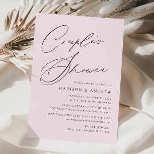 Moderne, elegante Script Lavender Couple Dusche Einladung