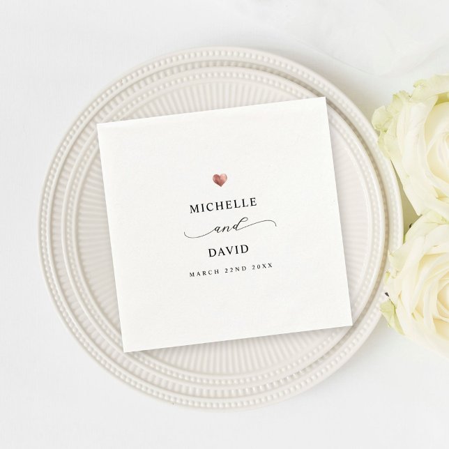 Moderne, elegante Script Minimal Gold Wedding Serviette (Von Creator hochgeladen)