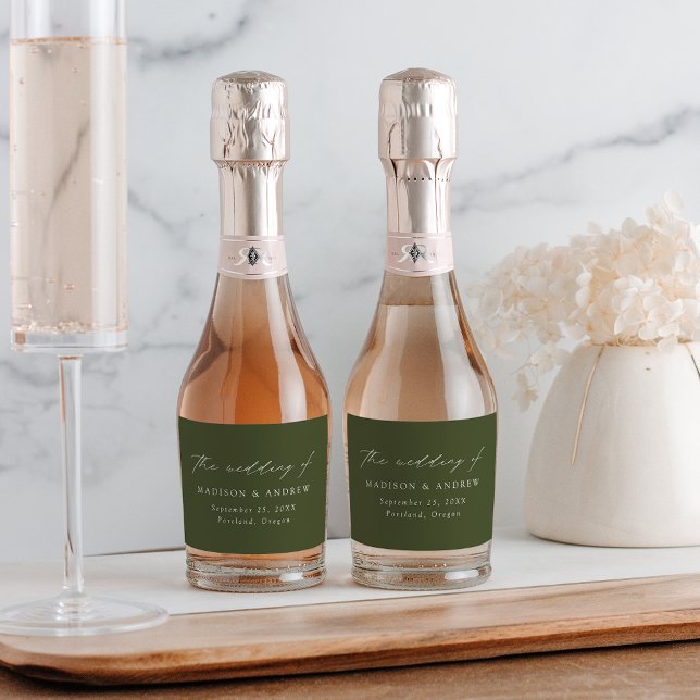 Moderne, elegante Script Olive Green Wedding (Von Creator hochgeladen)
