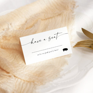Moderne elegante Script-Platzkarte Pork Option Platzkarte