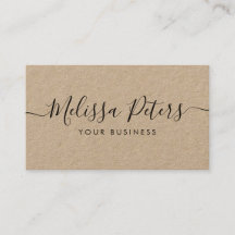 Moderne elegante Script Rustic Kraft Business Card