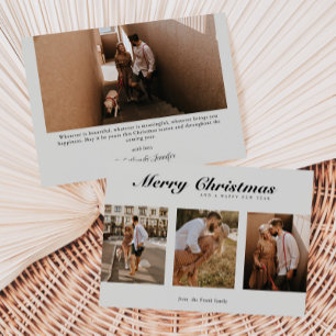 Moderne elegante Script Typografie 4 Foto Feiertagskarte