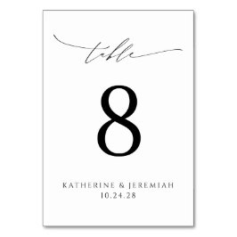 Moderne, elegante Script-Typografie-Hochzeit Tischnummer
