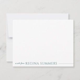 Moderne Elegante Seafoam Green Personal Stationery Mitteilungskarte
