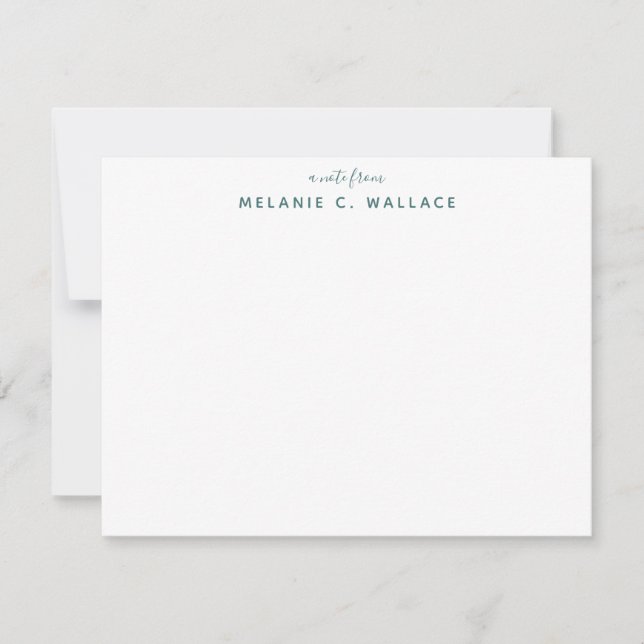 Moderne Elegante Seafoam Personalisiert Stationery Mitteilungskarte (Vorderseite)