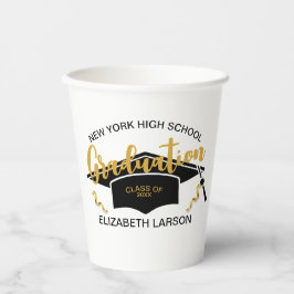 Moderne Elegante Senior Golden Black Pappbecher