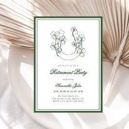 Moderne elegante Shamrock-Hufeisen-Ruhestandsfeier Einladung