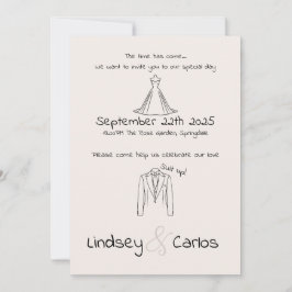 Moderne Elegante Silhouette "Anzug hoch" Einladung