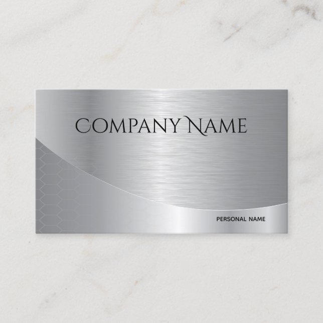 Moderne elegante Silver Corporate Business Card Visitenkarte (Vorderseite)