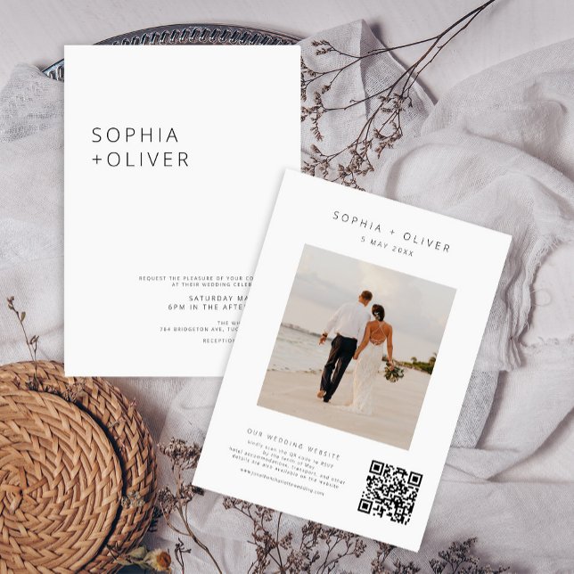 Moderne elegante Silver Gray All-in-One Hochzeit I Einladung (Von Creator hochgeladen)