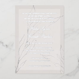 Moderne elegante Silver Gray Floral Wedding Folieneinladung