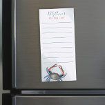 Moderne Elegante Simple Watercolor Magnetischer Notizblock<br><div class="desc">Dieses Design zeichnet sich durch eine moderne Liste mit einer Küste,  Aquarellfarben gesäumte Einkaufsmeile aus,  einfach,  niedliche Krabben Tier Krustentiere,  eleganter Strandküstenstil,  trendige Meeresfrüchte Marine blau,  rot,  Pinselstriche Aquarell bemalt,  trendige nautische Strand Spaß,  Kühlschrank minimalistisch Lebensmittelgeschäfte,  moderne,  saubere gesäumte,  eine einfache Vintage Aquarellbilder.</div>