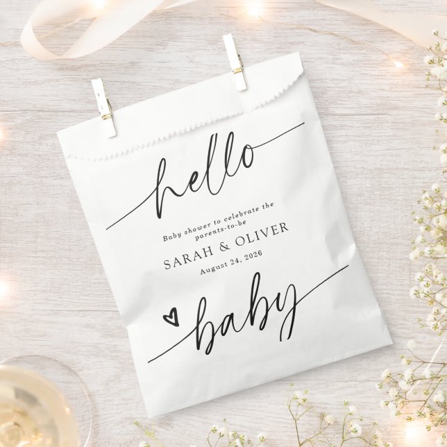 Moderne elegante Skript-Baby-Party Geschenktütchen (Ausgeschnitten)