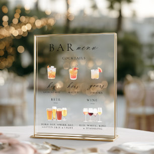 Moderne elegante Skript-Bar-Menü-Signatur Acrylschild