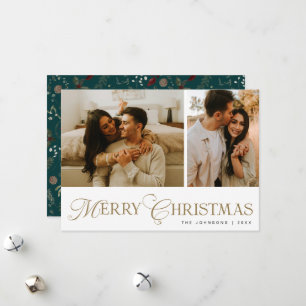 Moderne elegante Skript-Foto-Collage Weihnachten
