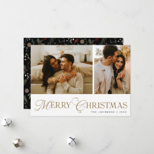 Moderne elegante Skript-Foto-Collage Weihnachten