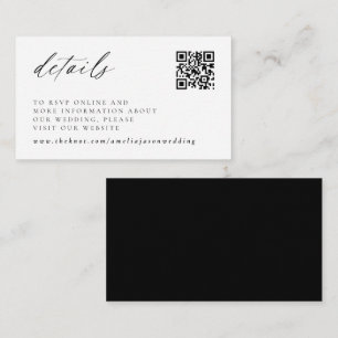 Moderne elegante Skript-Hochzeits-Detailkarte Mitteilungskarte