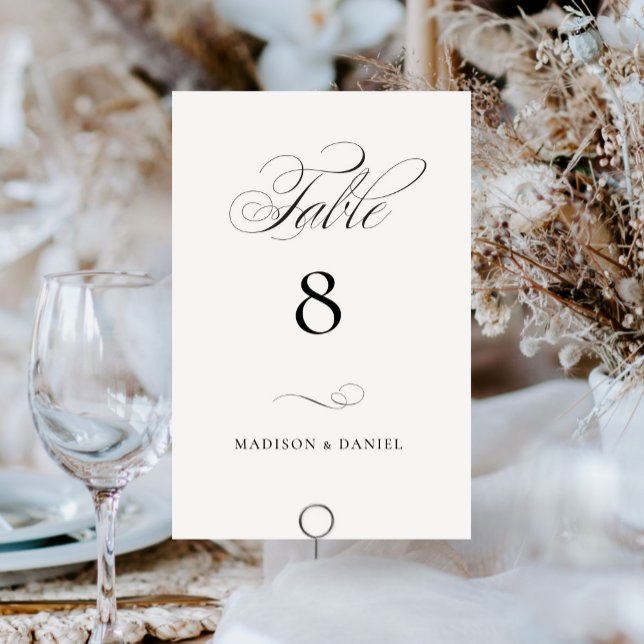 Moderne elegante Skript-Klassiker Hochzeit-Tisch-N (Von Creator hochgeladen)