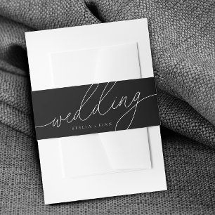 Moderne elegante Skript Minimalistische Hochzeit Einladungsbanderole